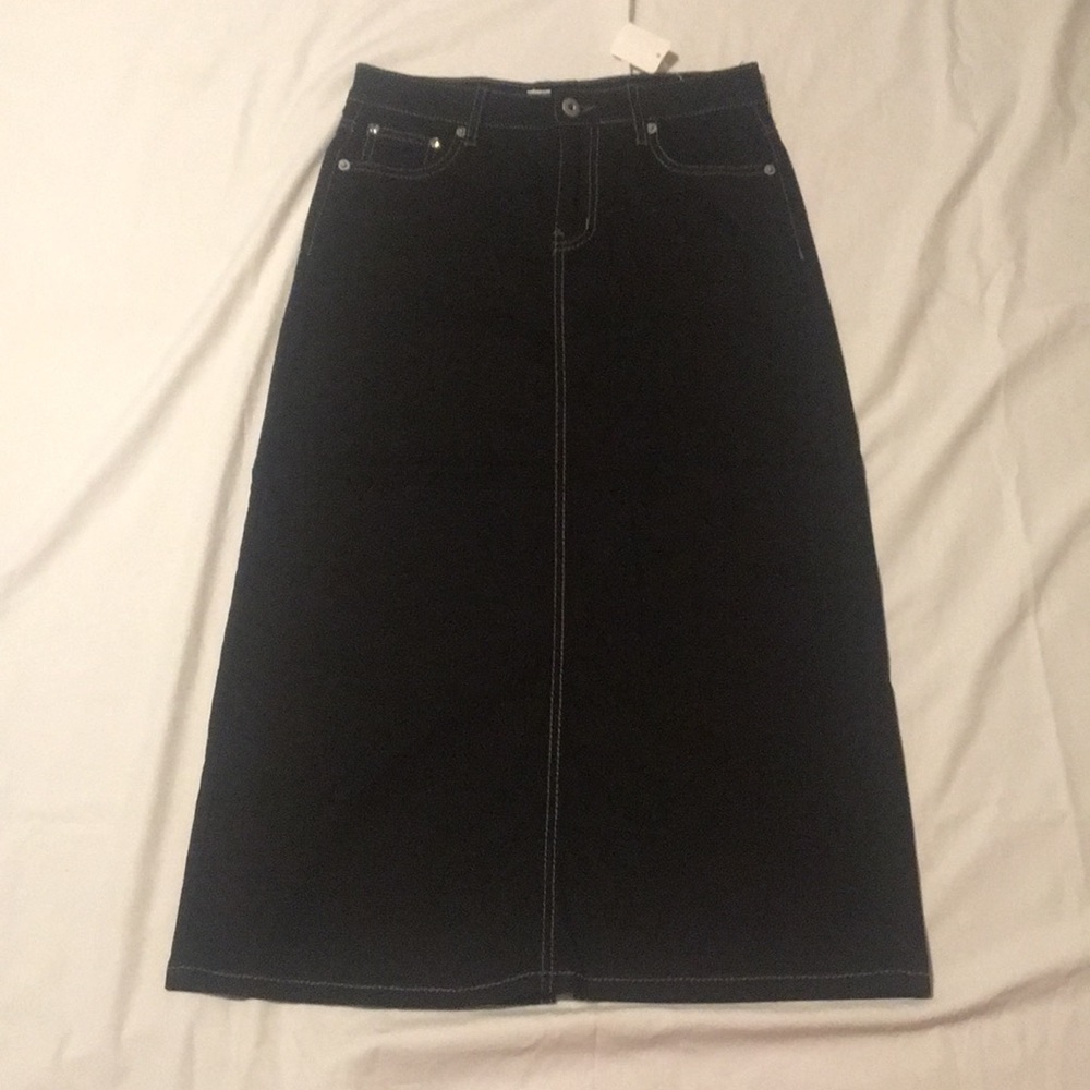 Black Denim Skirt